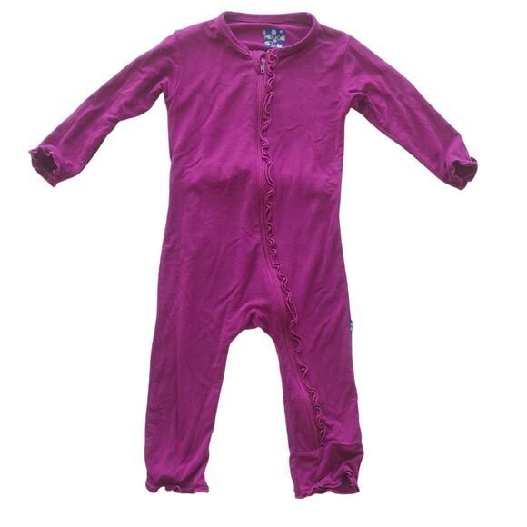 Kickee Pants Orchid Muffin Ruffle Coverall - Picture 1 of 6